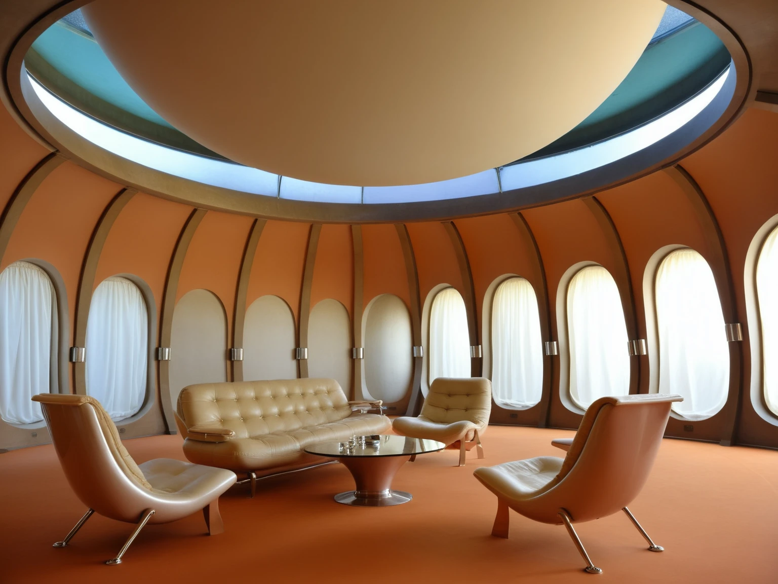 <lora:JJsRetroFuturism_XL:1>, ((Retro Futurism)), ((masterpiece)), ((best quality)), real world location, realistic, high detailed, (indoor) , no human, floor, ceiling , window, chair,