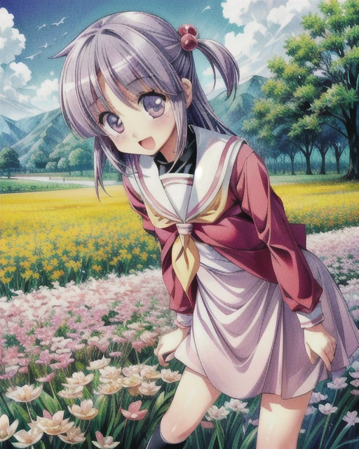 (best quality, masterpiece, highly detailed, ultra high res,perfect eyes:1.4),<lora:add_detail:1>,
<lora:SegawaIzumi:0.8>, (SegawaIzumi, SegawaIzumiSchoolUniform:1.3), 1girl, solo, standing in flower field, surrounded by flowers, wearing dress, day,happy, excited,leaning forward,cute