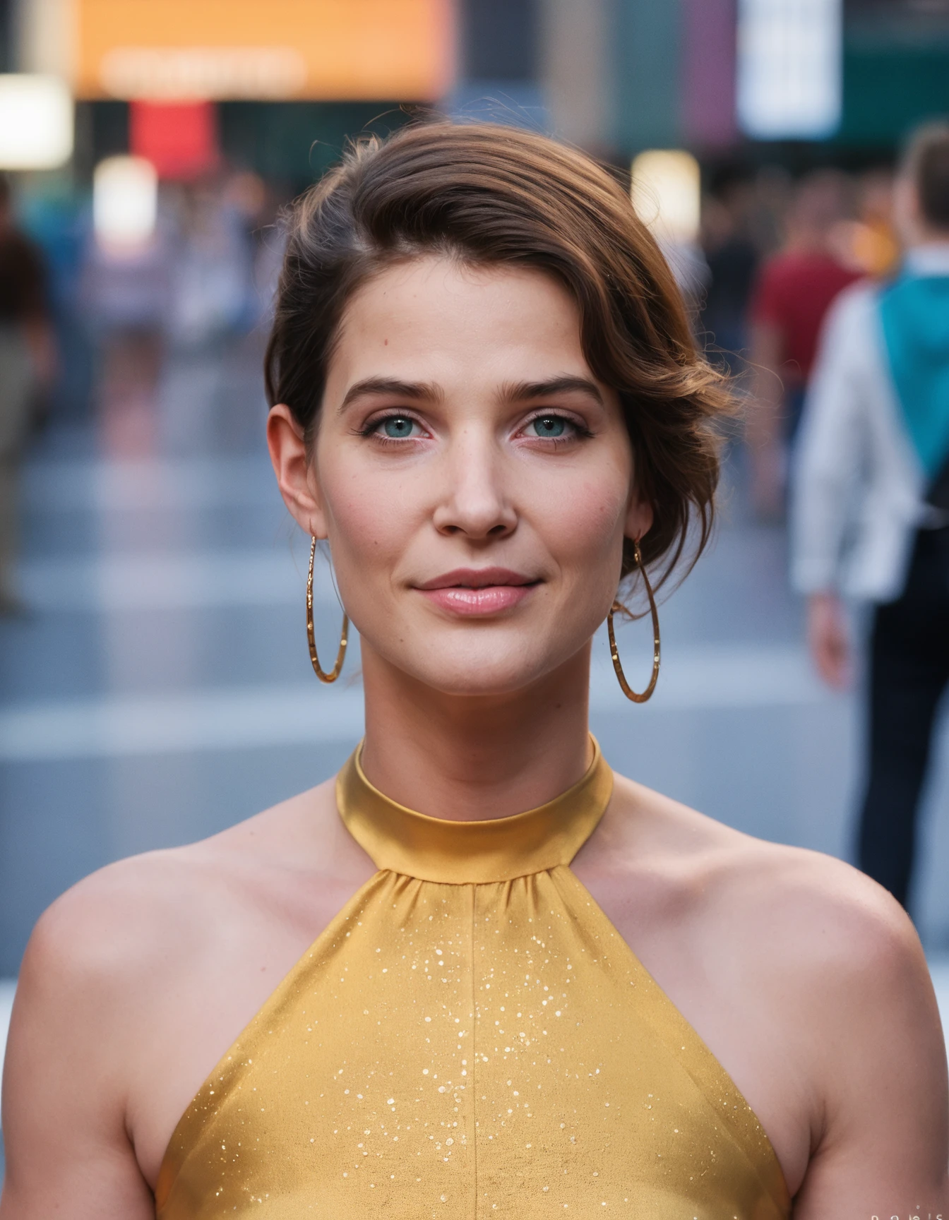 score_9, score_8_up, score_7_up, cobie woman, front view, upperbody closeup, walking in the city, wearing refined clothes, looking at the viewer, <lora:Cobie-Smulders_token_cobie_woman_r64_model_EverClear_v1:1>