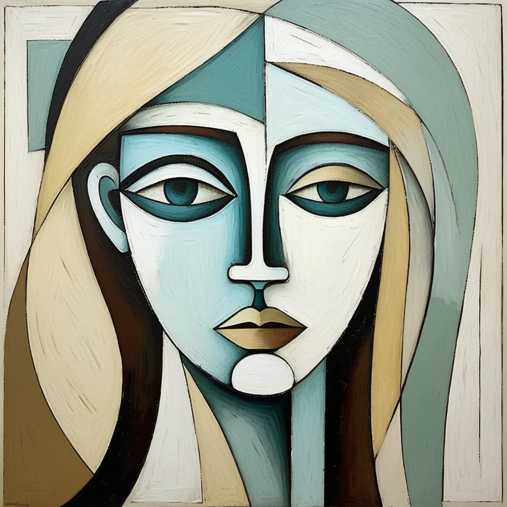 Picasso cubism art of a woman,subtle colors, minimalist, faint, anxarmas, <lora:anarmas_juggerX_xl_3_standard-anxarmas-000096:1>