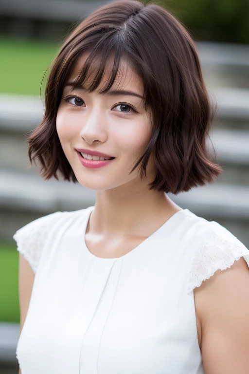 1girl,(RAW photo, best quality), (realistic, photo-realistic:1.4), masterpiece, an extremely delicate and beautiful, extremely detailed, 2k wallpaper, Amazing, finely detail, extremely detailed CG unity 8k wallpaper, ultra-detailed, highres, soft light, beautiful detailed girl, extremely detailed eyes and face, beautiful detailed nose, beautiful detailed eyes,cinematic lighting,perfect anatomy,slender body
wearing a white peplum dress,white skirt,(bokeh:1.2)
at a flower park,sakura flowers,flower garden,standing
<lora:ishiharasatomiV2_lora:0.8>,smiling,(very short hair,pixie cut:1.3)