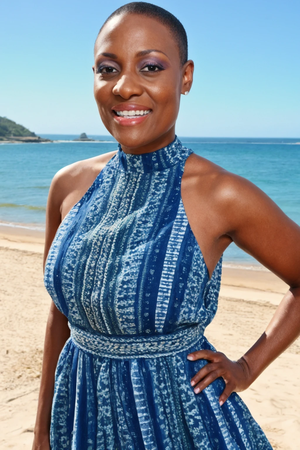 Mature woman aged 35 who looks like Frozen rapper style in the West Indies