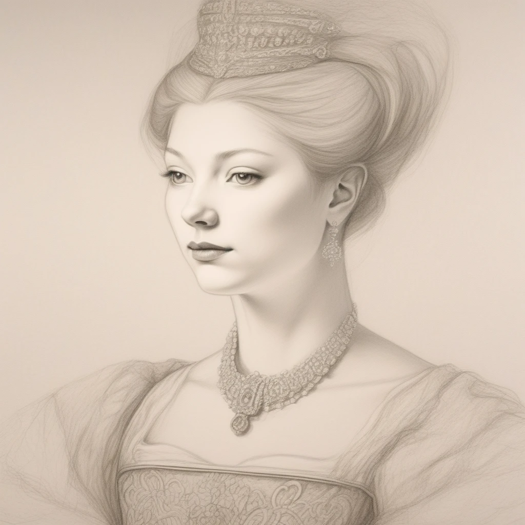 Drawing a impresive noblewoman portrait