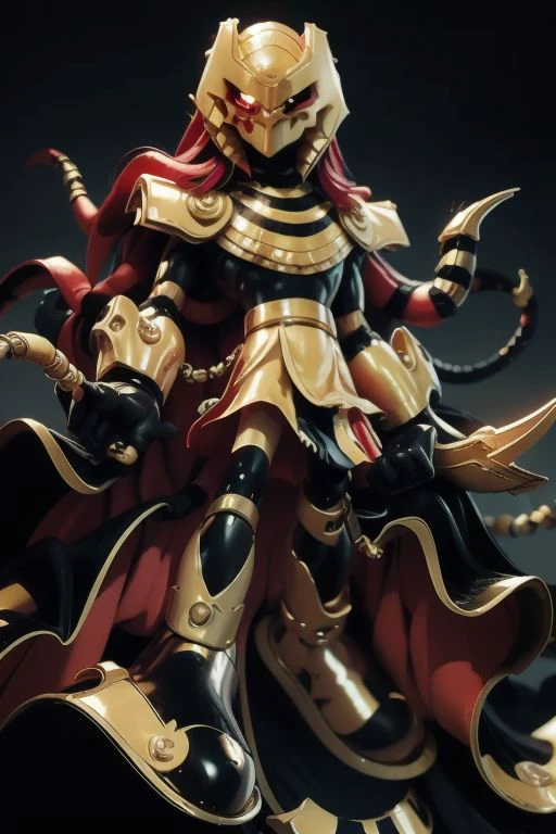 Tall, High quality, nonblurry, male focus, Ultra HD, HDR, 8K, bright lighting, close photograph, solo, (fully clothed, masterpiece, photorealistic, good shading, studio quality), ((Dark Enerjak, gold armor, black sclera, red pupils, red and black dreadlocks, large black and red cape, gold claws, black gold shoes)), best_quality, perfect quality, cinematic lighting, highest quality, intricate details