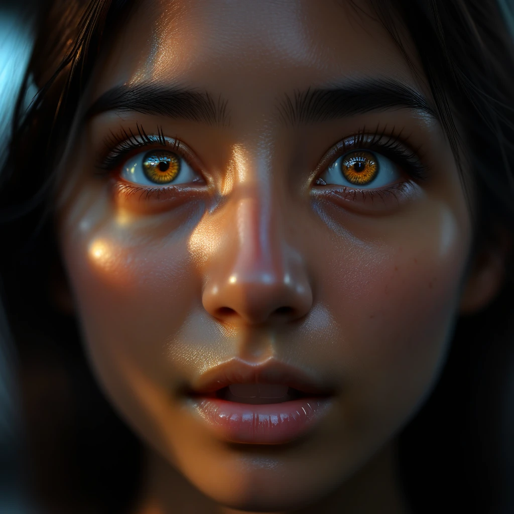 brown eyes, chromatic aberration