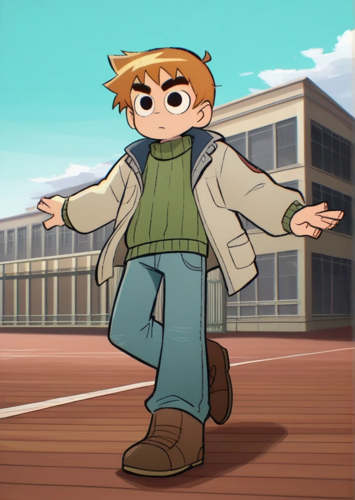 score_9, score_8_up, score_7_up, score_6_up, source_anime, zPDXL, BREAK
<lora:Scott_Pilgrim_Takes_Off:1> scottp, sketch, anime coloring, 1boy, solo, scott, short hair, brown hair, thick eyebrows, fall in the city wool topcoat, chunky knit sweater, slim jeans, lace-up boots , doing yoga poses, in a serene garden,