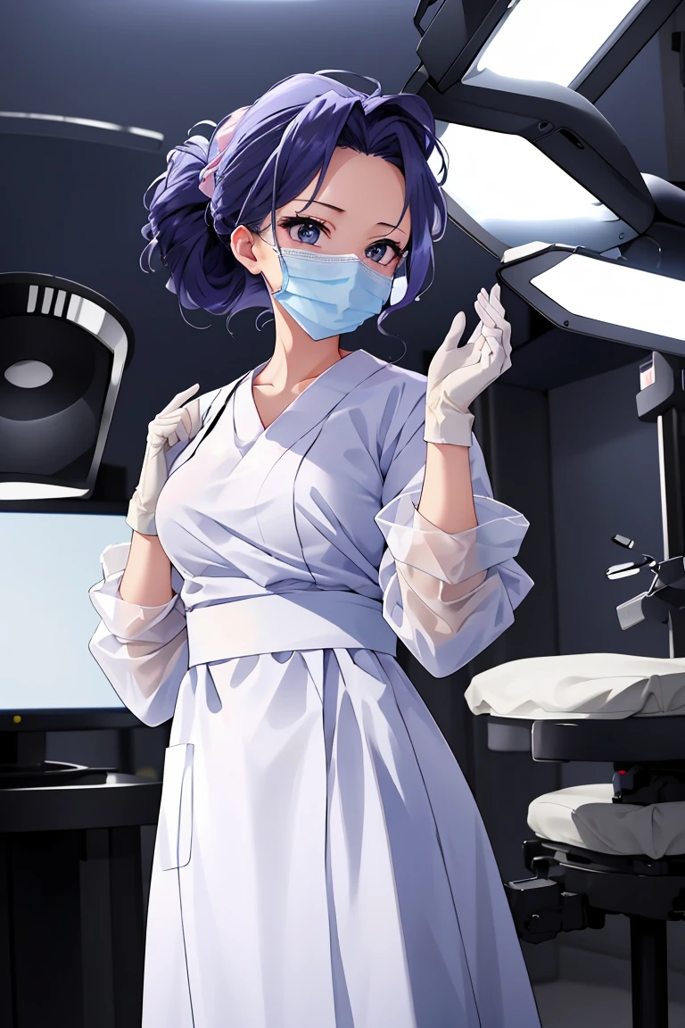 (RAW photo, best quality), (1girl), operating room, overhead surgical light,blurred background, focused,
 <lora:Hands_UP_V2.0-000006:0.8> hands_up_surgeon, looking at viewer, surgical mask, gloves,long dress, long sleeves,bouffant cap,
 <lora:TB_Ryouko_Makimura_v1.2-000006:0.5> (ryouko makimura),