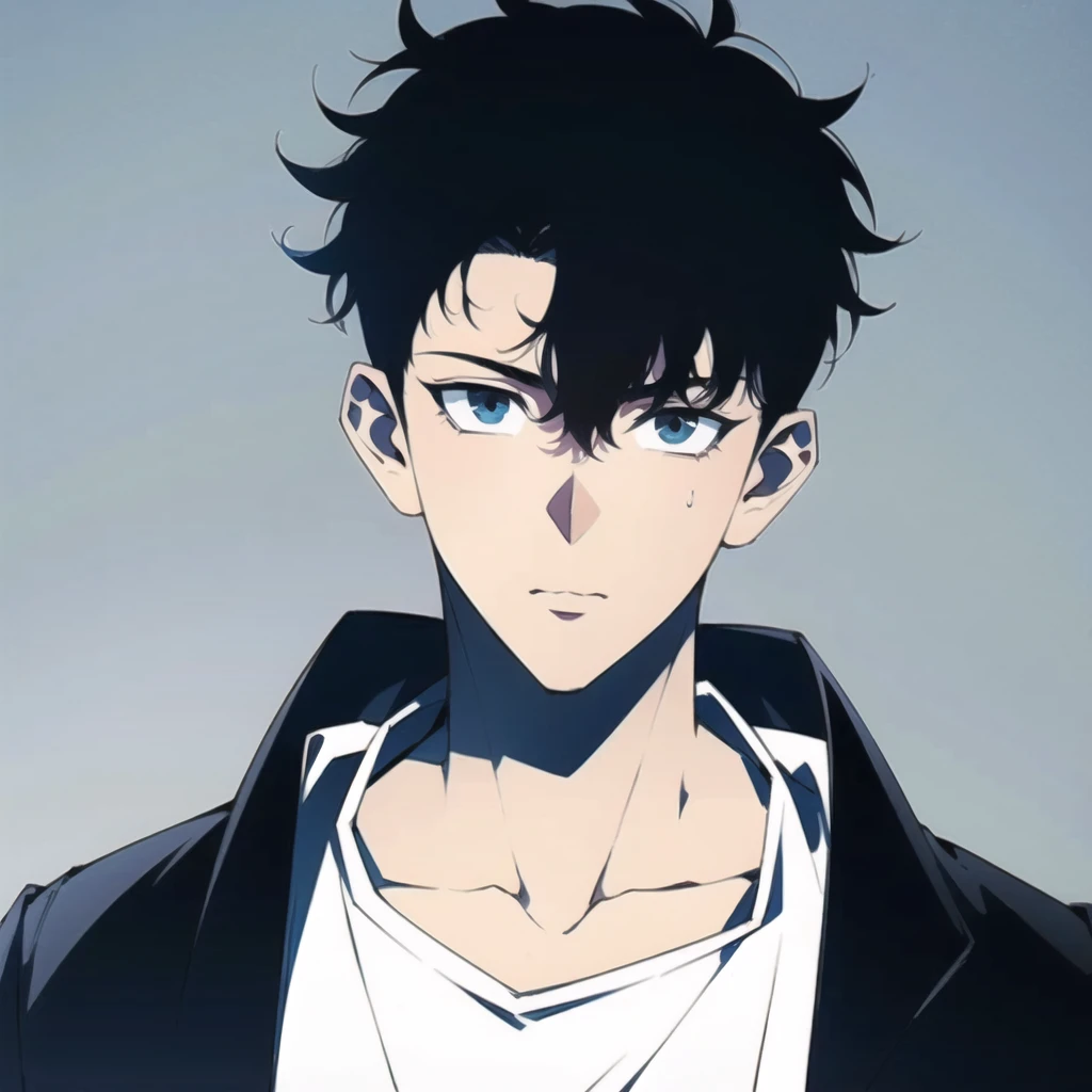 solo,1boy,Blank background,