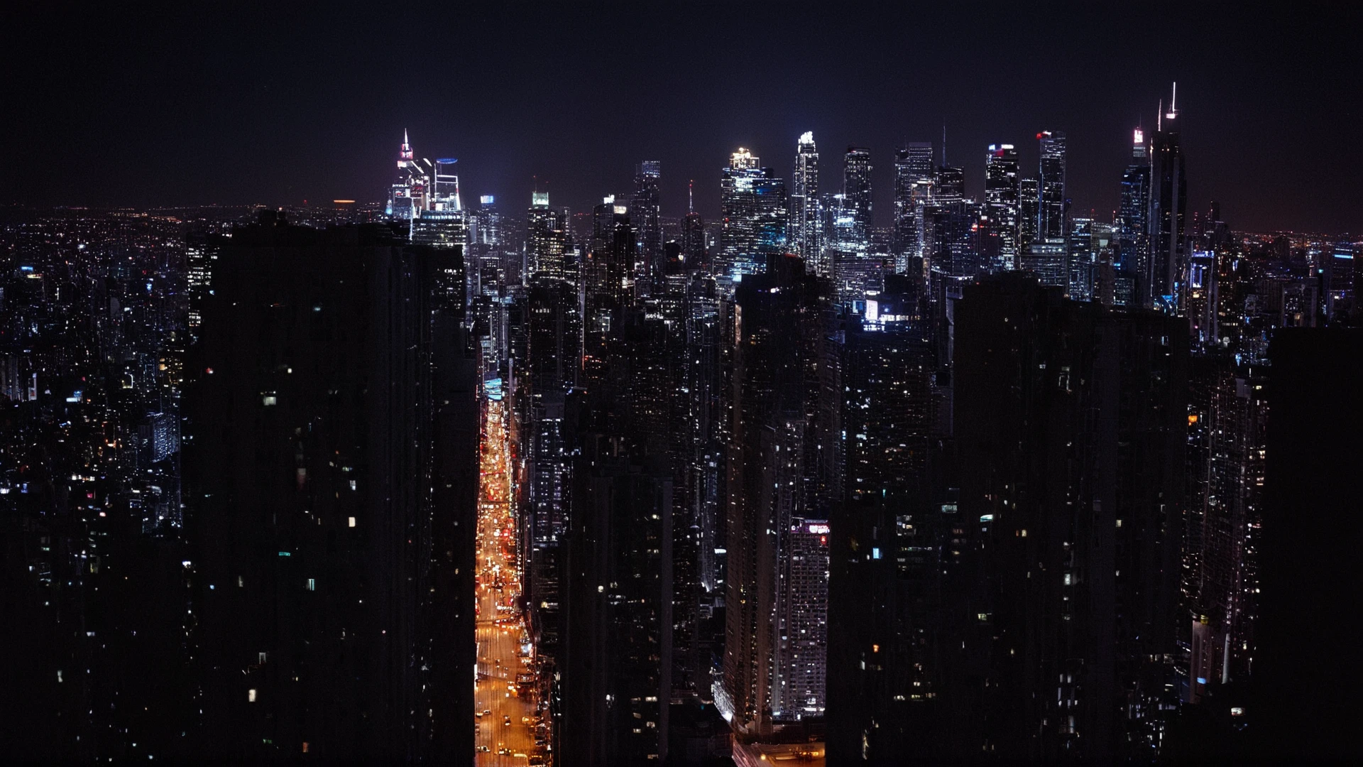 cinematic film still of <lora:Unreal Engine style:0.3>
<lora:detailed:0.3>
<lora:perfection style:0.3>
<lora:Chiaroscuro Lighting Style:0.1> Chiaroscuro Lighting Style
<lora:Ron Fricke style:0.6>
a city at night with a lot of tall buildings,outdoors,sky,no humans,night,building,night sky,scenery,city,cityscape,skyscraper,city lights , realistic, realism, still, film grain, kodak film, film contrast, film color, cinematography, documentary, photography, 70 mm film, 65 mm film, Todd-AO, Todd-AO 35, 8K resolution, Ron Fricke film director style, Ron Fricke film directing style, Ron Fricke style, shallow depth of field, vignette, highly detailed, high budget, bokeh, cinemascope, moody, epic, gorgeous, film grain, grainy
