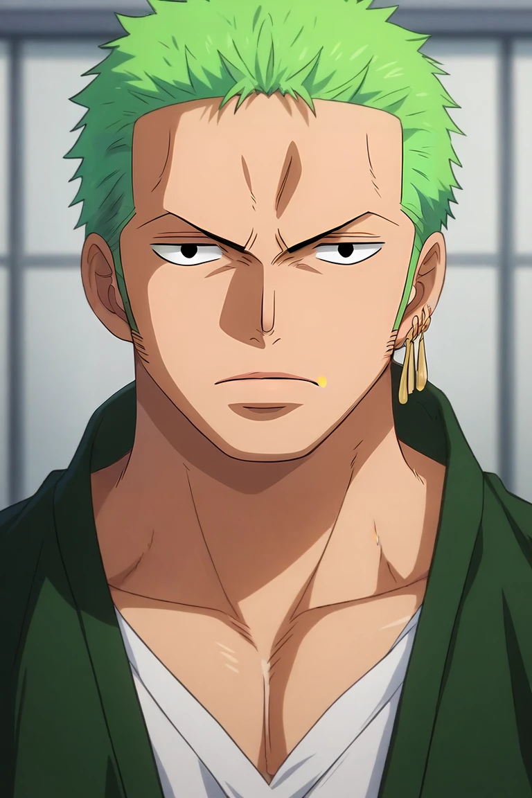 score_9, score_8_up, score_7_up, source_anime, , (realistic:0.6), looking at viewer, upper body, depth of field, 1boy, solo, male focus, <lora:zoro_roronoa_pony:0.88>, zoro_roronoa, green hair, black eyes, short hair, , earrings, , , , , gorilla costume, science fiction soft science fiction, , <lora:sdxl_lightning_8step_lora:1>