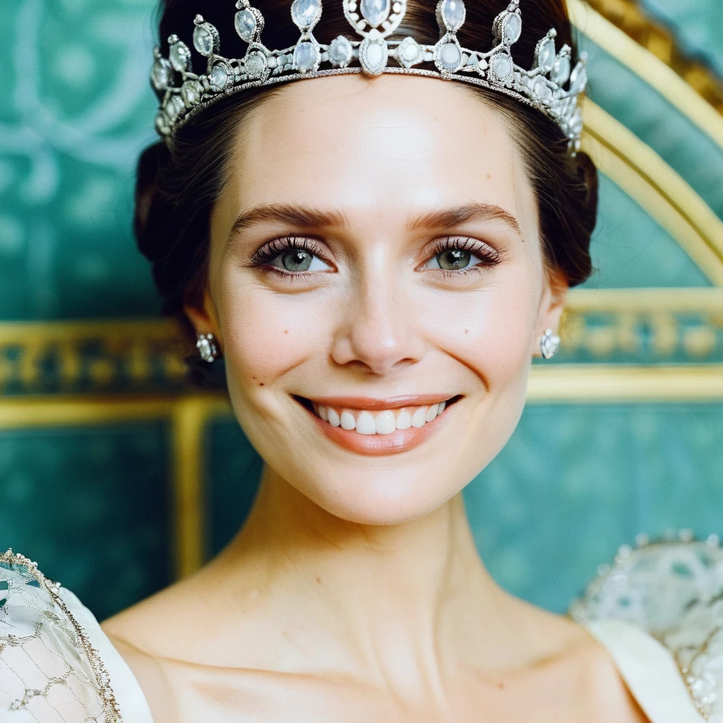 (Skin texture),High quality,Closeup face portrait photo, analog, film grain, actress dressed as a medieval queen with a delicate diamond tiara,regal, bright smile,  elixolsen,   <lora:eliolsen_juggerX_v7_standard_wocap_merger_27_74_98_02_03_05-elixolsen:1>