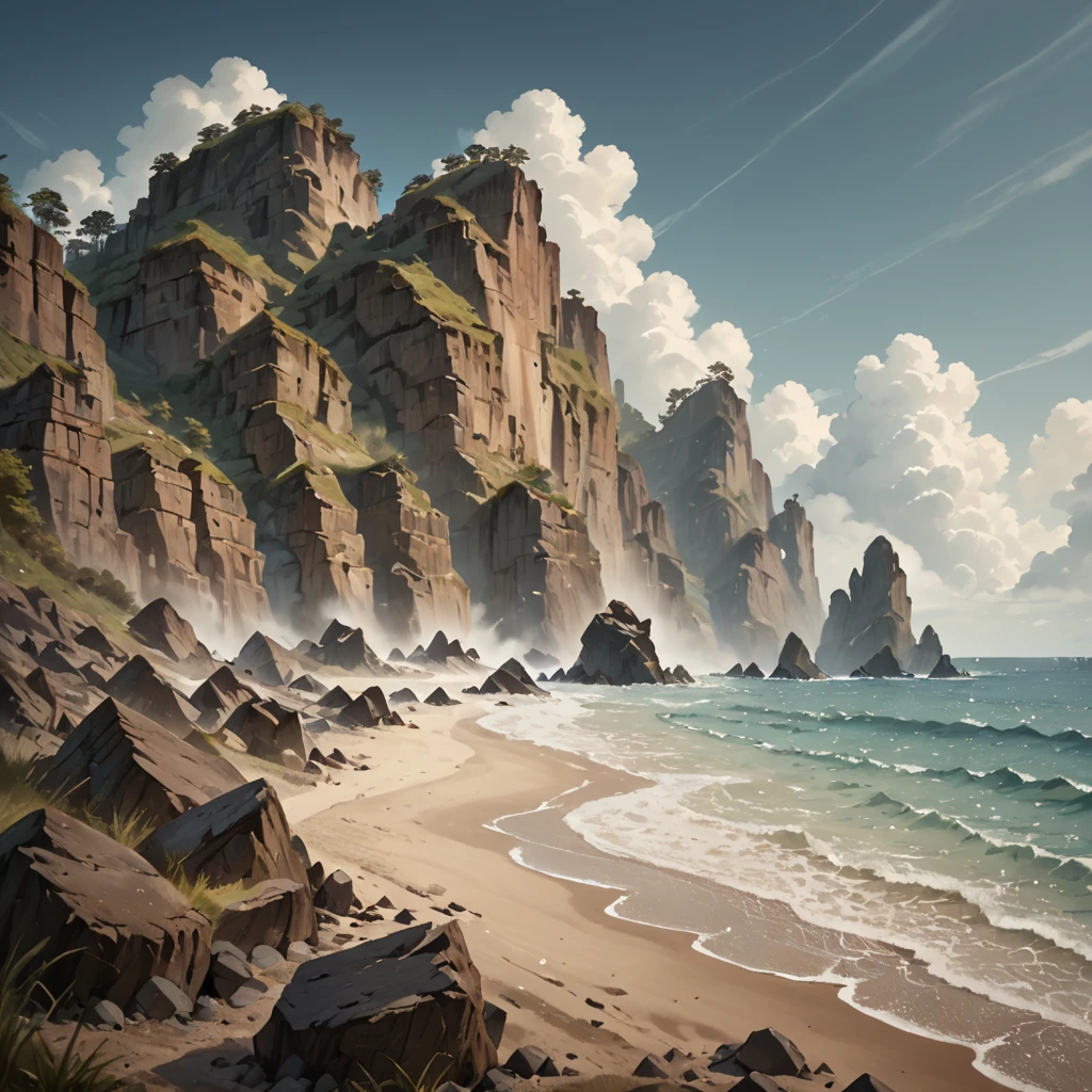 score_9, score_8_up, score_7_up, score_6_up, score_5_up, score_4_up, overview village, seashore, view on rocky beach, chiaroscuro, hot summer, mysterious abandoned island, no humans
<lora:Chiaroscuro_PNY6:1> , rating_safe