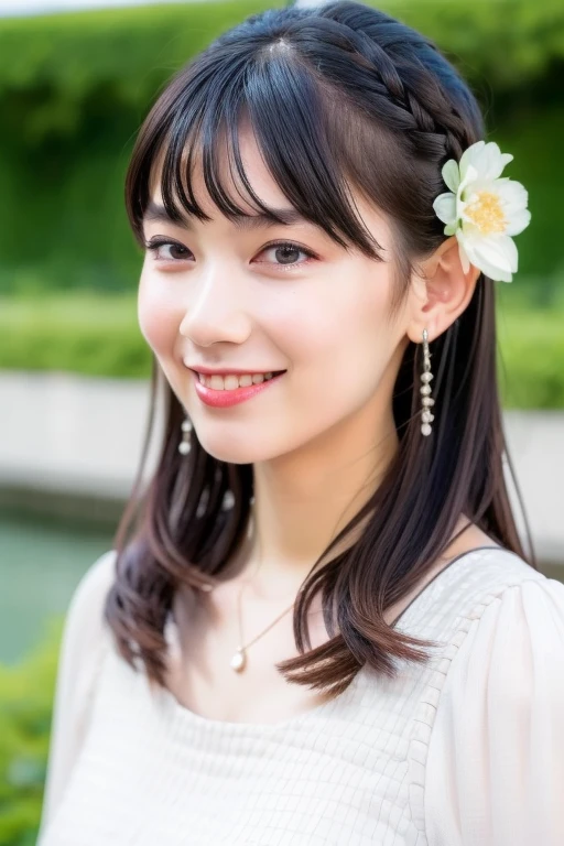 1girl,(RAW photo, best quality), (realistic, photo-realistic:1.4), masterpiece, an extremely delicate and beautiful, extremely detailed, 2k wallpaper, Amazing, finely detail, extremely detailed CG unity 8k wallpaper, ultra-detailed, highres, soft light, beautiful detailed girl, extremely detailed eyes and face, beautiful detailed nose, beautiful detailed eyes,cinematic lighting,perfect anatomy,slender body
wearing a white peplum dress,(bokeh:1.2)
at a flower park,sakura flowers,flower garden
<lora:hiyamasayaV2_lora:0.8>,smiling