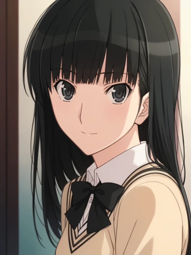 score_9, score_8_up, score_7_up, source_anime,masterpiece,best quality,highres,absurdres,official art,official style,source_anime,anime screencap,anime coloring,megami magazine,anime,animated,explicit,
looking at viewer,solo,
 <lora:amagami_ayatsuji:1> amagami_ayatsuji, black hair, long hair, black eyes