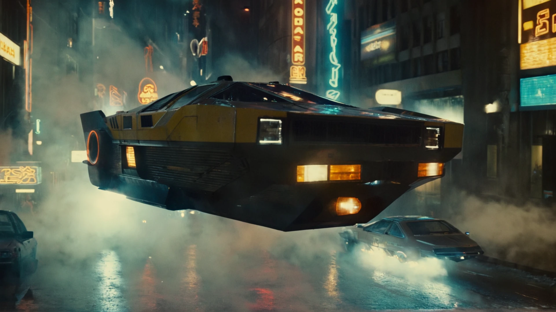 cinematic film still of <lora:Unreal Engine style:0.3>
<lora:detailed:0.3>
<lora:perfection style:0.3>
<lora:Chiaroscuro Lighting Style:0.1>
<lora:Fine art photography style:0.3>
<lora:Blade Runner Style:1>
high angle form above, Kodak Eastman 100T 5247 Cinematic 1982 Film Stock Footage of a sci - fi car flying through a city at night Blade Runner style, shallow depth of field, vignette, highly detailed, high budget, bokeh, cinemascope, moody, epic, gorgeous, film grain, grainy