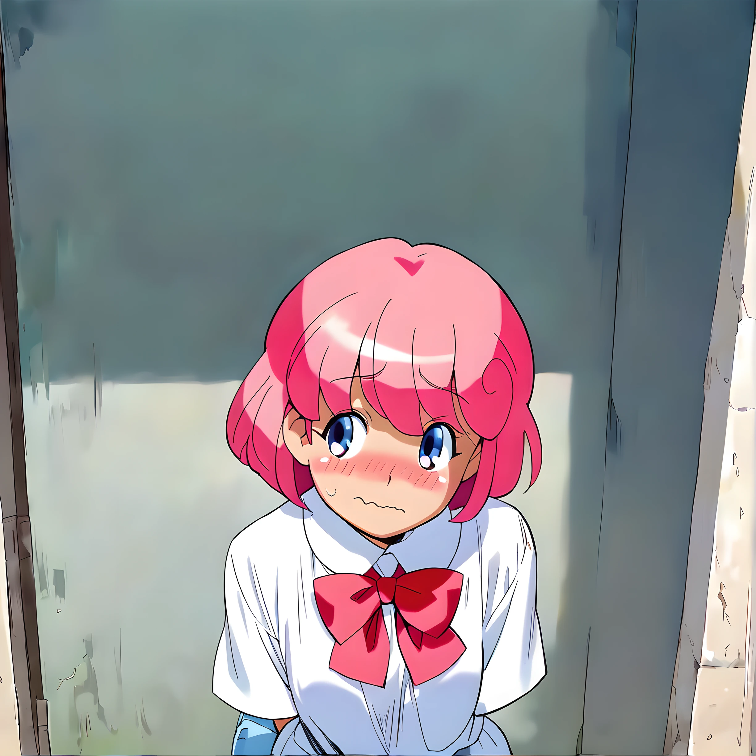 <lora:pony_xl_pastel:0.8>,pastel,score_9,score_8_up,score_7_up,source_anime,pink hair,solo,1girl,take a look away from the viewer,cowboy_shot,school_uniform,:d,heart shape effect,eyes in the shape of a heart,front view,looking in love,wavy mouth,blush,arms_behind_back,leaning_forward,face close-up,