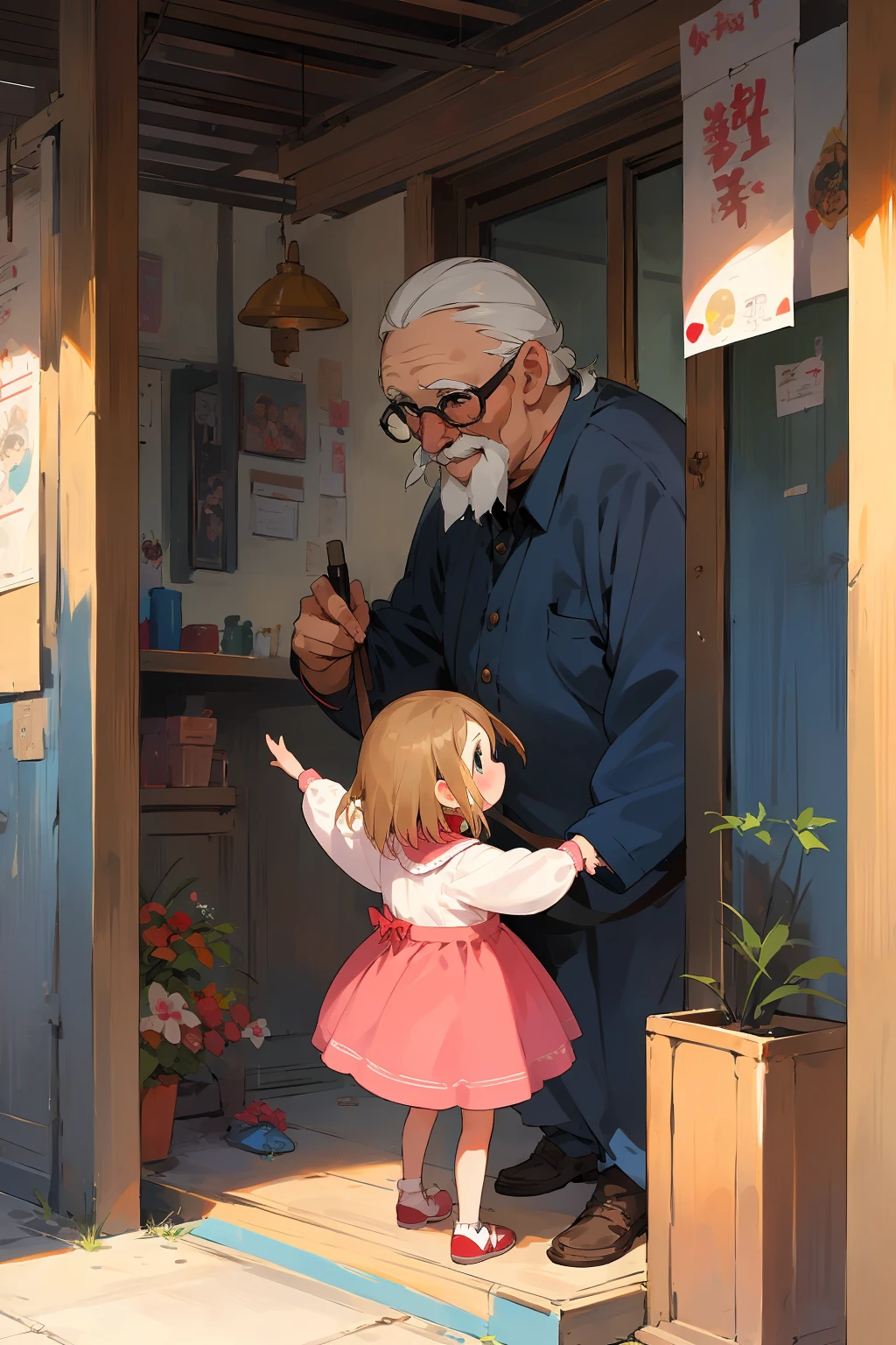 <lora:_and_oldman:0.77> child_and_oldman\(1girl,1old man\)