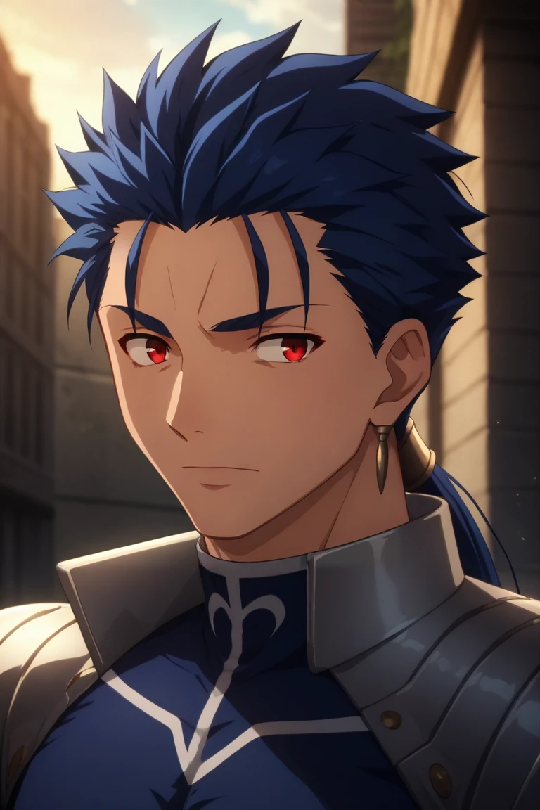score_9, score_8_up, score_7_up, source_anime, rating_safe, , anime screencap, anime coloring, official style, , , , 1boy, solo, male focus, <lora:lancer_fsn_pony:0.92>, lancer_fsn, blue hair, red eyes, long hair, ponytail, spiked hair, , , , , science fiction space opera, , <lora:sdxl_lightning_8step_lora:1>