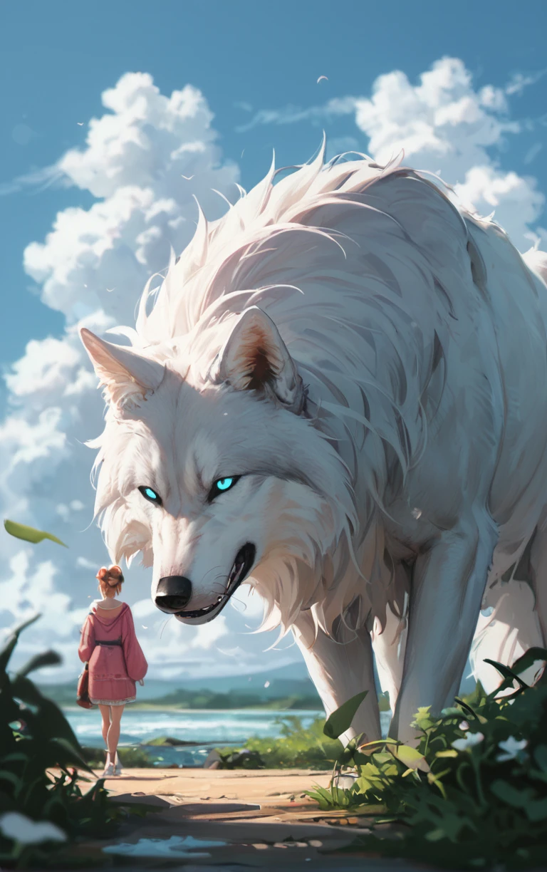 score_9, score_8_up, score_7_up, score_6_up, BREAK
CONCEPT_Oversized_Animal_ownwaifu, 
oversized animal, gray_wolf, 
1girl, outdoors, cloud, standing, sky, from behind, day, 
<lora:PONYXL_CONCEPT_Oversized_Animal_ownwaifu:1> , depth of field 
,