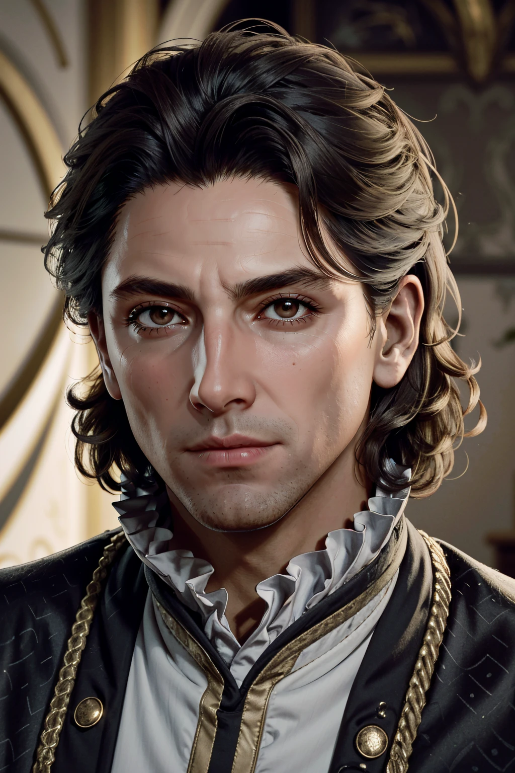 ((ultra detailed, masterpiece, absurdres))
<lora:BGRaphael:0.8>
BGRaphael, 1boy, medium hair, brown hair, brown eyes, portrait
