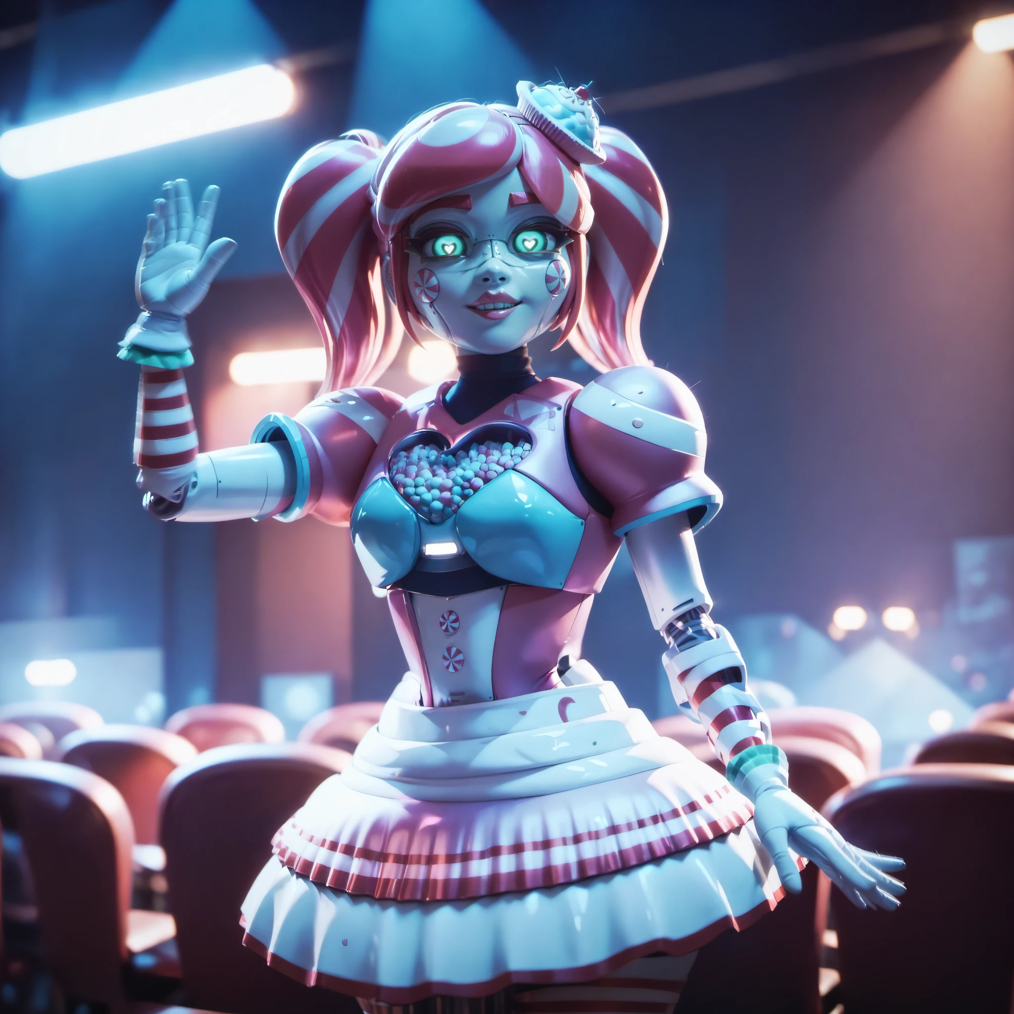 score_9, score_8_up, score_7_up,score_6_up, score_5_up, highly detailed, lighting and shadowing, high res, android, skirt, looking at the viewer, standing in a dark theater ,
<lora:kandylandPonySdxlv5:0.9>