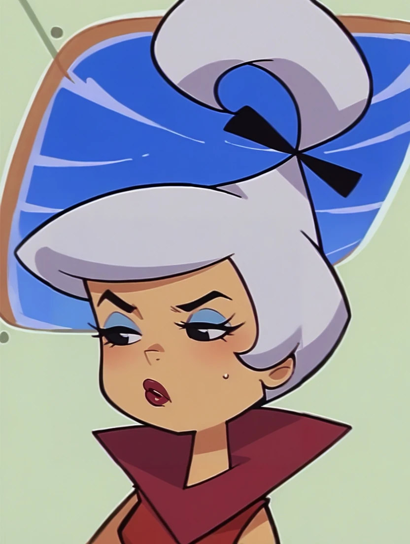 score_9,score_8_up,score_7_up,score_6_up,score_5_up,score_4_up <lora:Smooth Night Style SDXL_LoRA_Pony Diffusion V6 XL:0.7> <lora:Judy_JetsonPonyV2:1> judy jetson, white hair, black eyes, scifi Orbit City, Futuristic skyline, Skypad Apartments, Spacely Space Sprockets, Aerojellico Space Port, Pouting, downturned lips, furrowed brows, From street level,