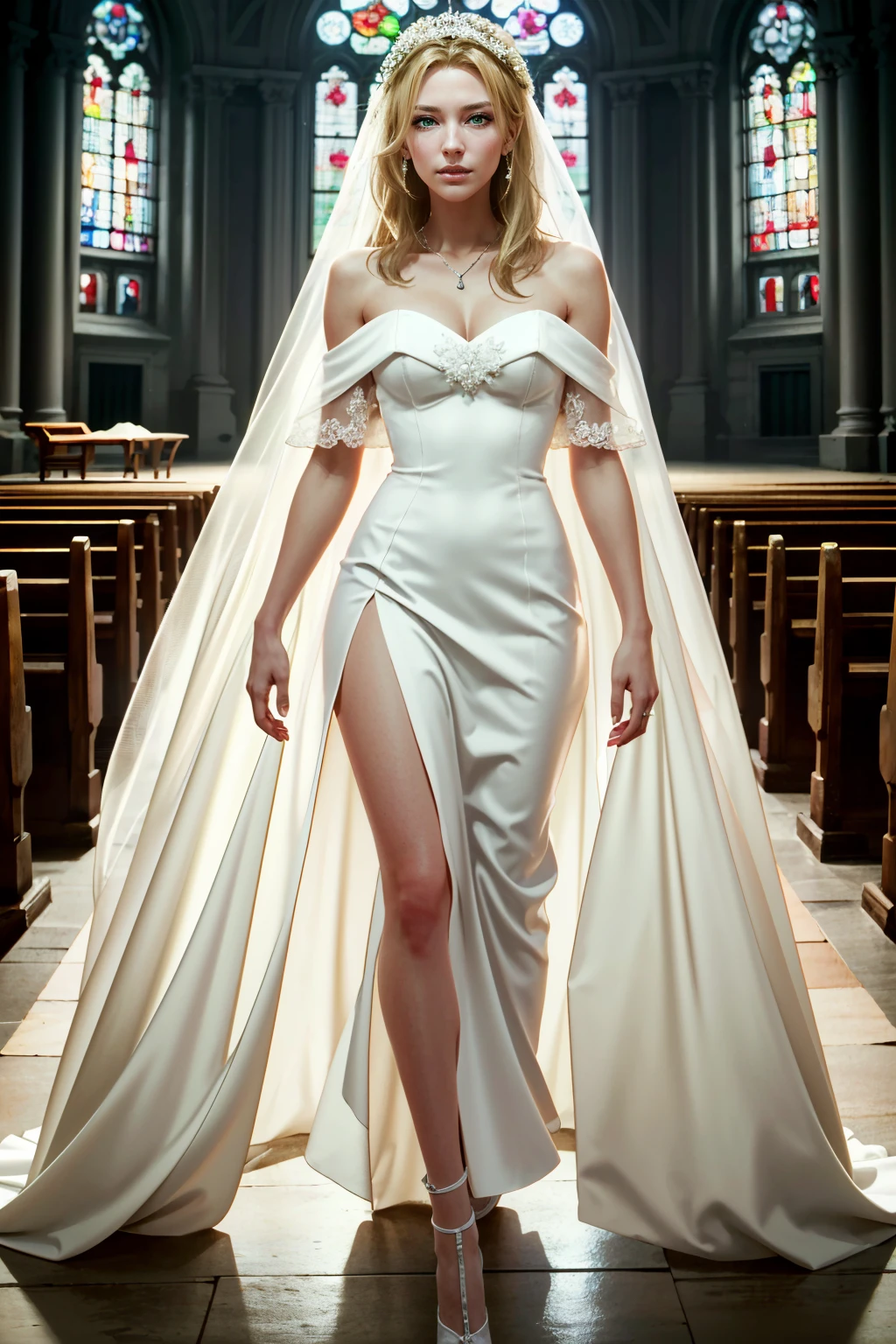 ((ultra detailed, masterpiece, absurdres))
<lora:CPAlt:0.8>
CPAlt, 1girl, blonde hair, green eyes, wearing a wedding dress, bridal veil, inside a church
