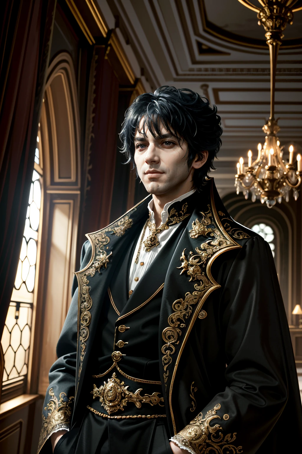((ultra detailed, masterpiece, absurdres))
<lora:BGGortash:0.8>
BGGortash, 1boy, short hair, black hair, looking at viewer, Majestic opera house interior, velvet curtains, dynamic stage lights, ornate architecture