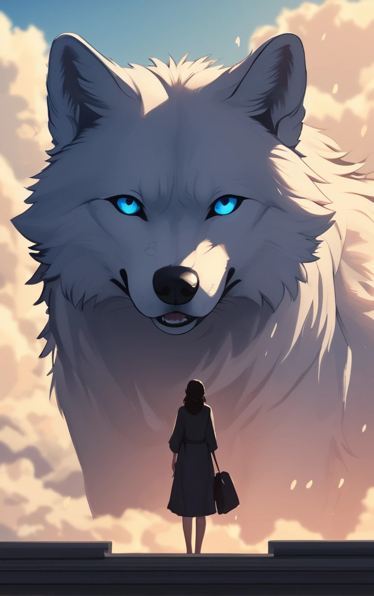 score_9, score_8_up, score_7_up, score_6_up, BREAK
CONCEPT_Oversized_Animal_ownwaifu,
oversized animal, gray_wolf,
1girl, outdoors, cloud, standing, sky, from behind, day,
<lora:PONYXL_CONCEPT_Oversized_Animal_ownwaifu:1> , depth of field
,
