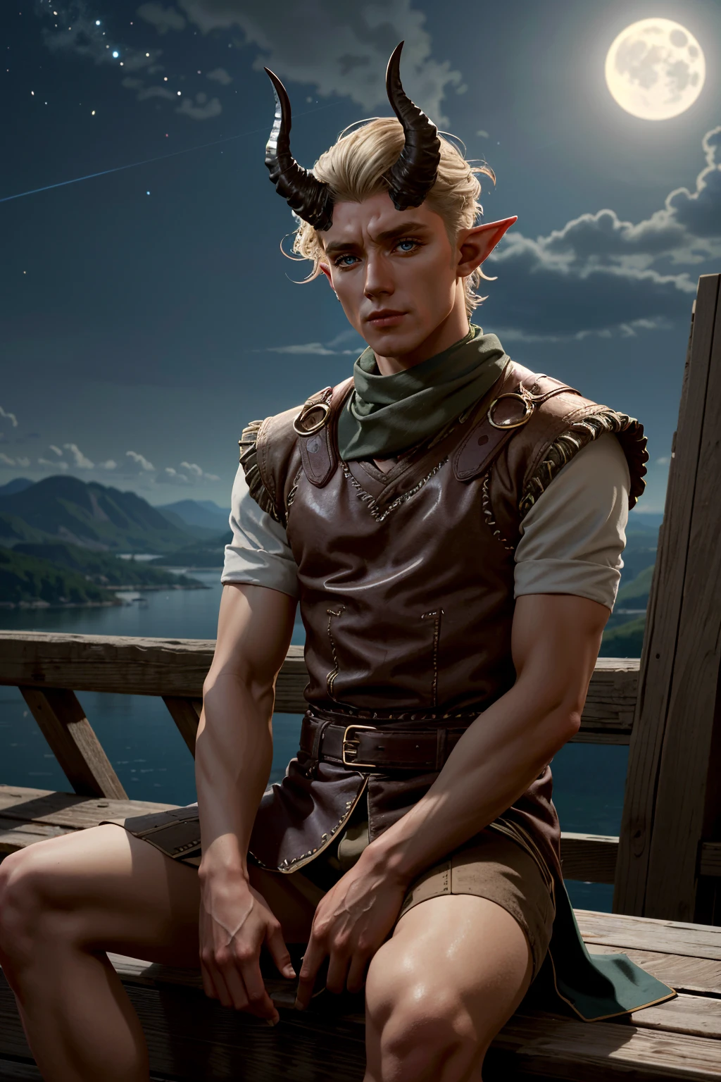 ((ultra detailed, masterpiece, absurdres))
<lora:BGDammon:0.8>
BGDammon, 1boy, short hair, blonde hair, blue eyes, horns, sitting, Moonlit Night Sky