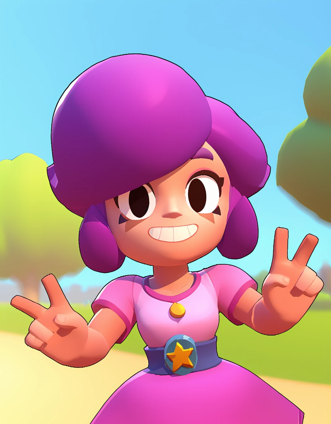score_9, score_8_up, score_7_up, score_6_up, score_5_up, score_4_up BREAK
1girl, half body, pink dress, large smile, V, park background, blue sky, from bellow, brawl, rating_questionable <lora:brawl:0.85>
