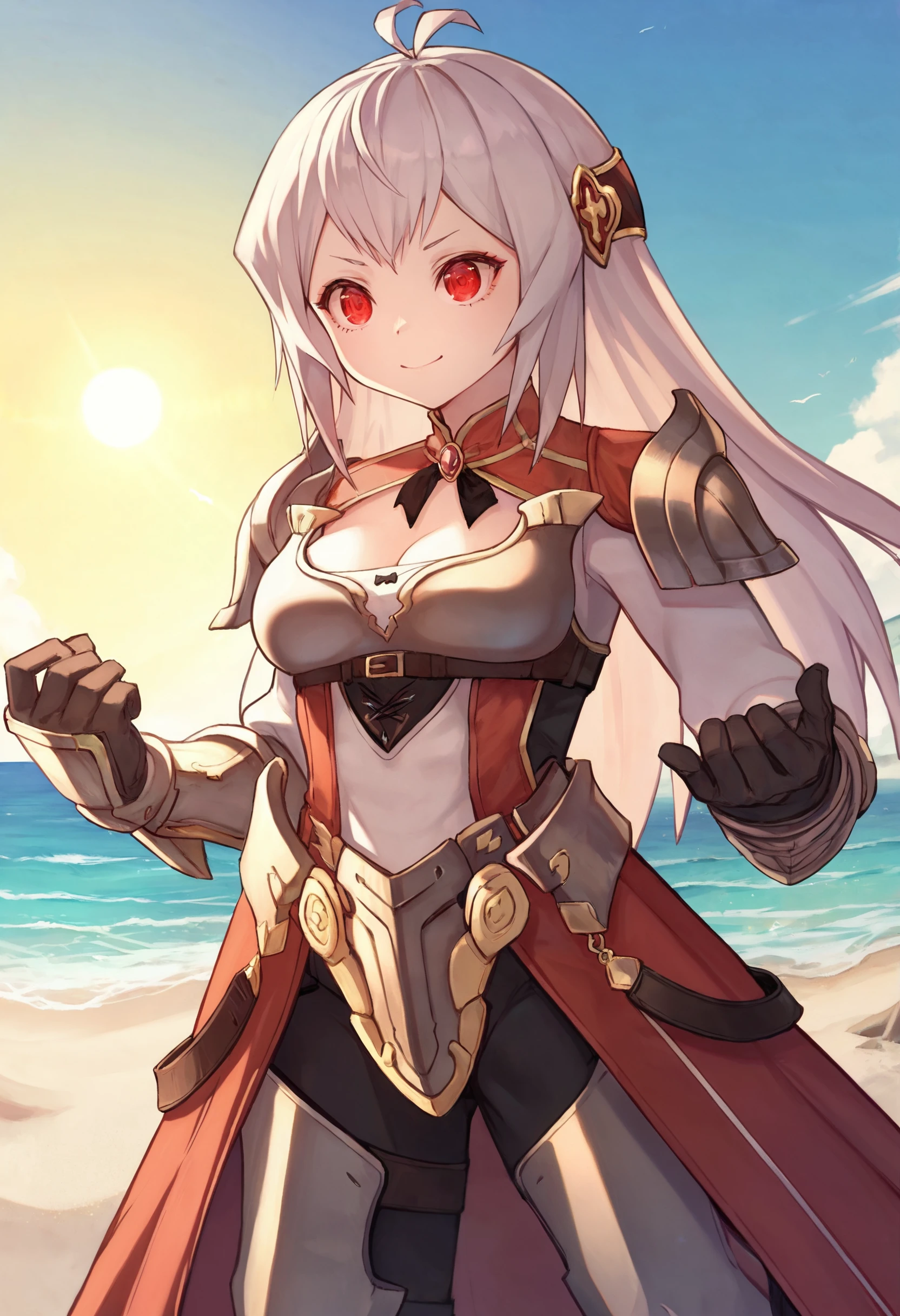 zPDXL, 1girl, solo, BREAK
nazuna, red eyes,
armor,
cowboy shot,
outdoors, beach,
<lora:nazuna-ot1-729:0.8>