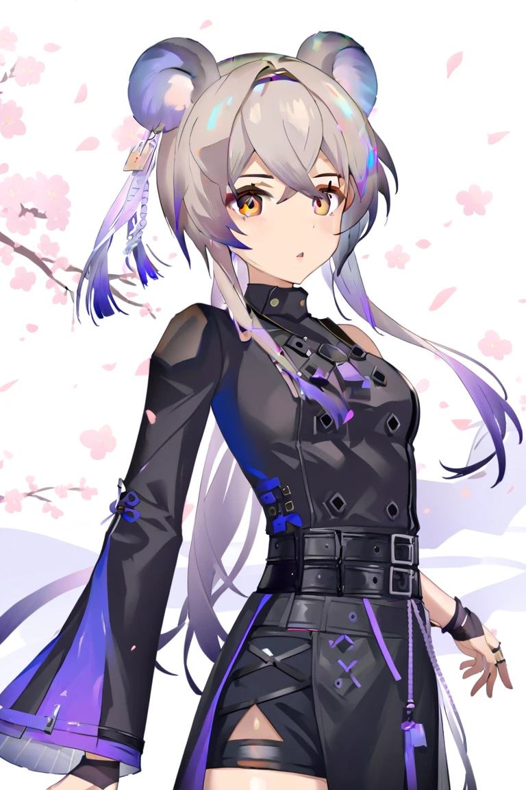 masterpiece,best quality,very aesthetic,absurdres,sensitive,1girl,breasts,,lin \(arknights\),lin yuxia,mouse girl,purple hair,lin_arknights,cowboy shot,hairband,mouse girl