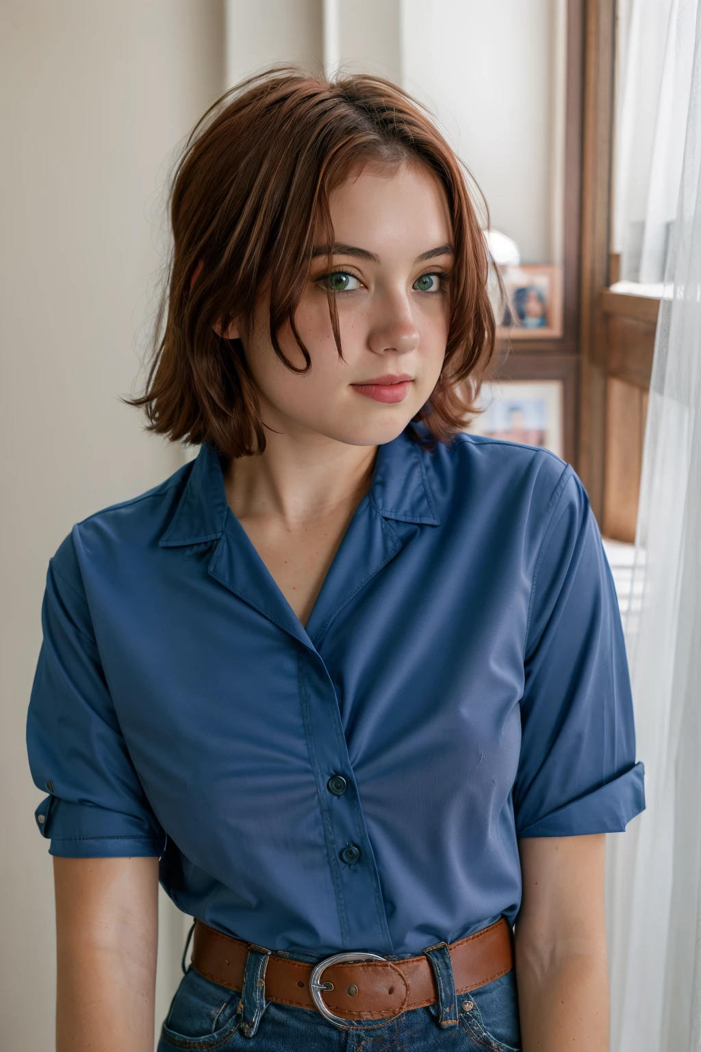 <lora:ATKErin:0.8>, full color portrait of a young woman, (wearing a shirt:1.3), natural light, RAW photo, subject, 8k uhd, dslr, soft lighting, high quality, film grain, Fujifilm XT3