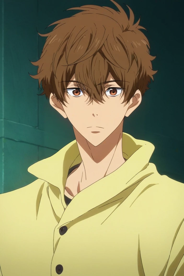 score_9, score_8_up, score_7_up, source_anime, rating_safe, intricate details, anime screencap, anime coloring, , , upper body, , 1boy, solo, male focus, <lora:natsuya_kirishima_pony:1>, natsuya_kirishima, brown hair, brown eyes, short hair, hair between eyes, bangs, ,, , , <lora:sdxl_lightning_8step_lora:1>