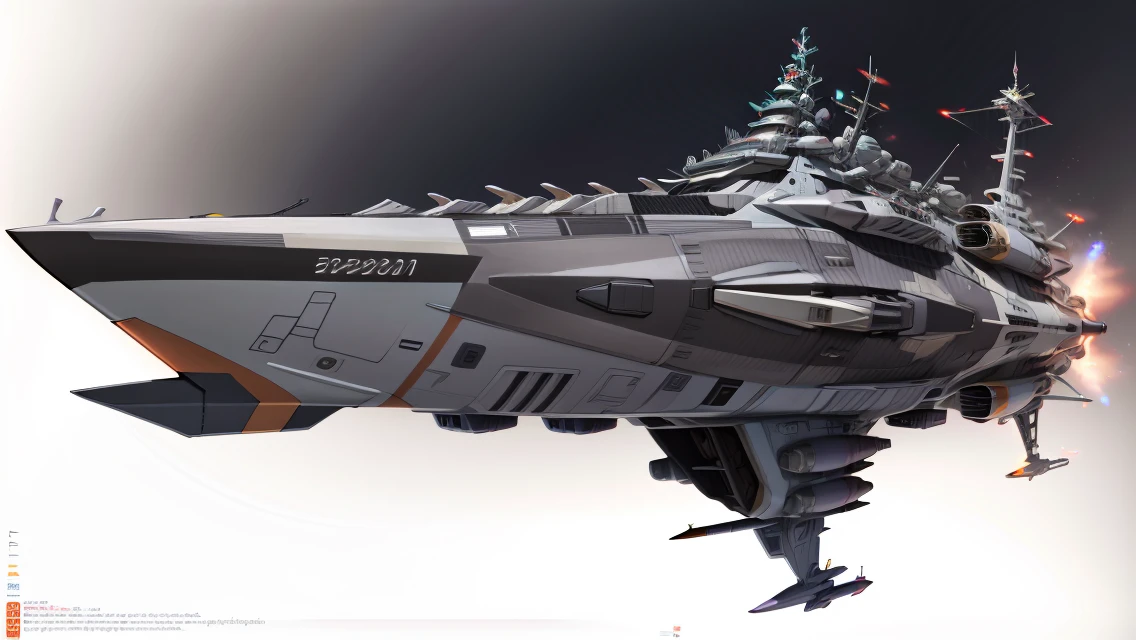 best quality,masterpiece,highly detailed,ultra-detailed, 
andromeda ,uchuu senkan yamato 2199, 
 <lora:neg9V2_last:0.5> 
 <lora:yamato2199:1> yamato2199, no humans, science fiction, spacecraft, vehicle focus, unreal engin 5,octane render,(2D:1.2),, digital painting, artstation, concept art, smooth, sharp focus,art by ross tran and greg rutkowski and alphonse Mucha and Bak Karol,