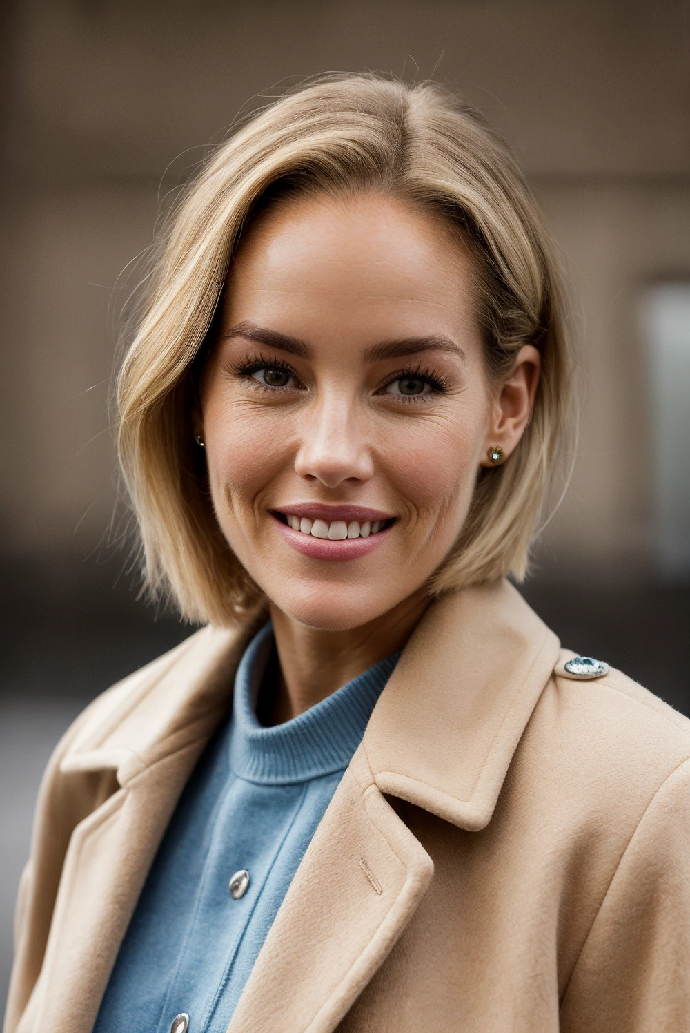 lauraetayo, woman, ultra-realistic, highly-detailed, portrait, short blond hair, coat, smile,
<lora:LauraEtayoSD:0.8>