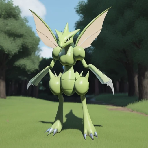 scyther, full body, no humans, outdoors, pokemon (creature), solo, <lora:Scyther_-_Pokemon:0.8>