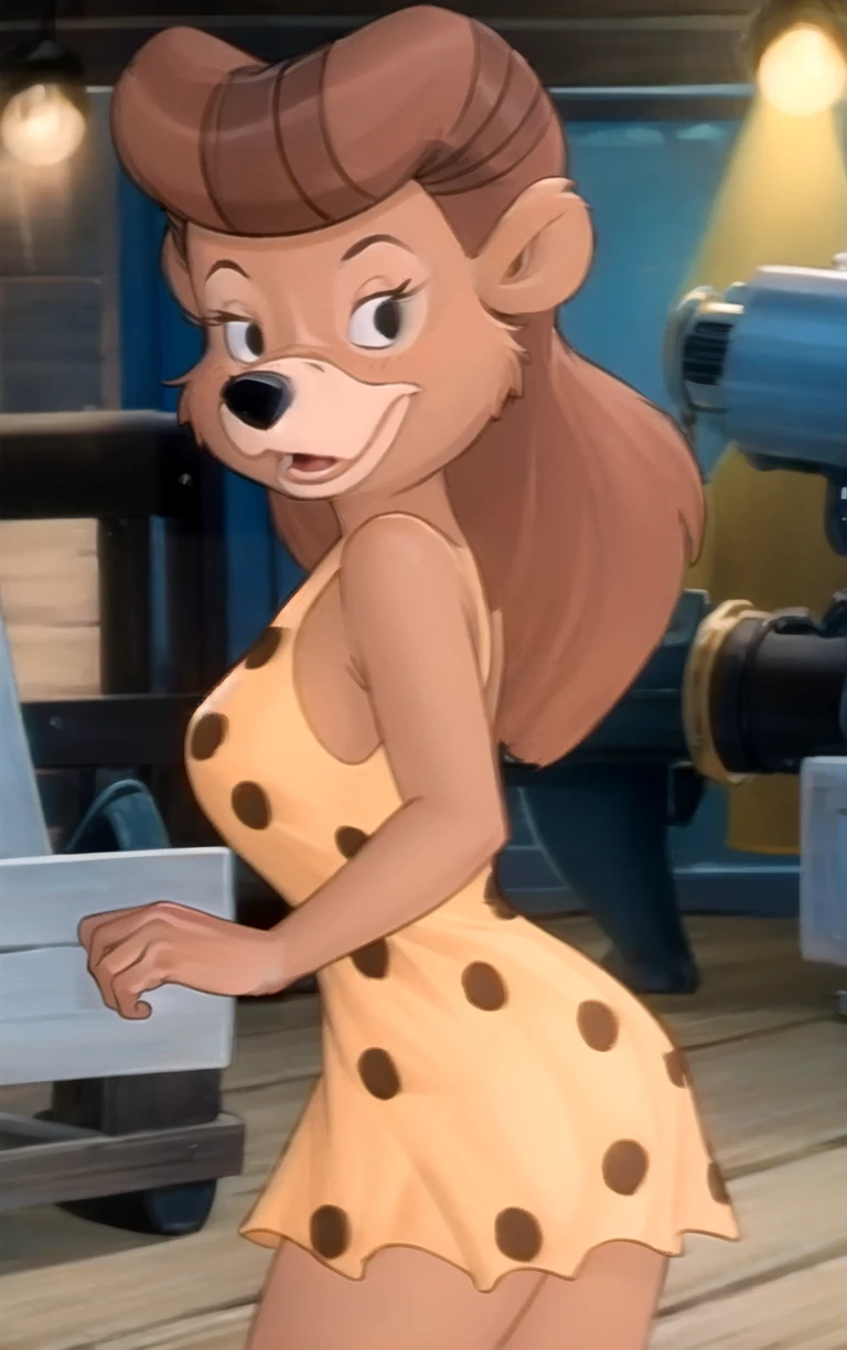 YellowDress_TaleSpin_Rebecca_ownwaifu,
1girl, brown hair, animal ears, furry female, black eyes, furry, long hair, body fur, brown fur, two-tone fur, small breasts,
yellow dress, leopard print, polka dot dress, short dress, sleeveless dress, bare shoulders, orange dress,
<lora:CARTOON_TaleSpin_Rebecca_ownwaifu:1> ,
((masterpiece)),((best quality)),(highres, absurdres), original, bokeh, depth_of_field, scenery, spotlight, focused, looking at viewer, solo, cowboy shot,