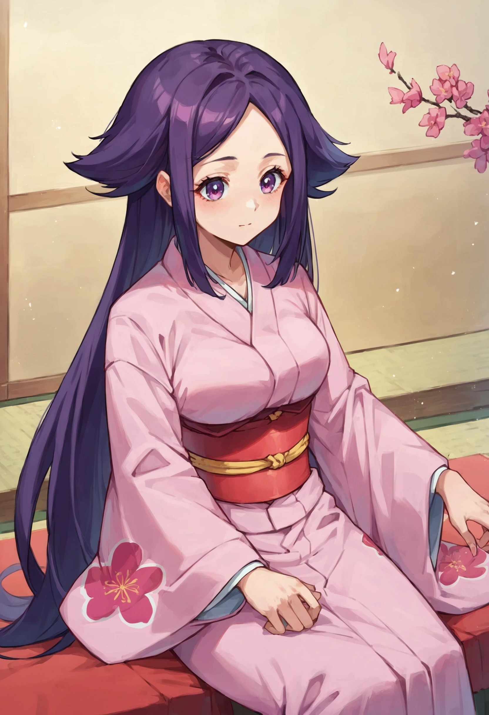 score_9_up score_8_up score_7_up, source_anime, 1girl oharu, pink kimono, sitting, seiza
<lora:oharu_pony_d16:1>