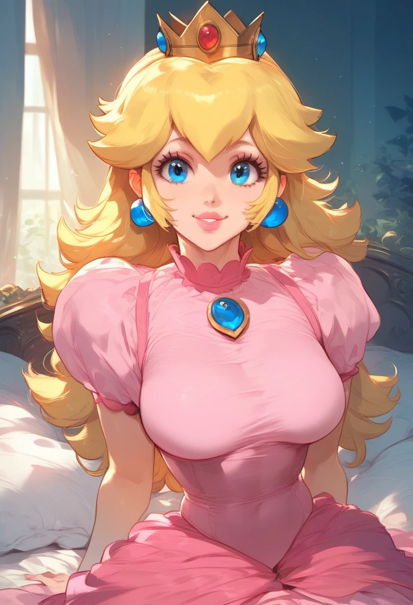 score_9, score_8_up, score_7_up,  posing in bedroom, smiling,  clothes, 

princess peach,