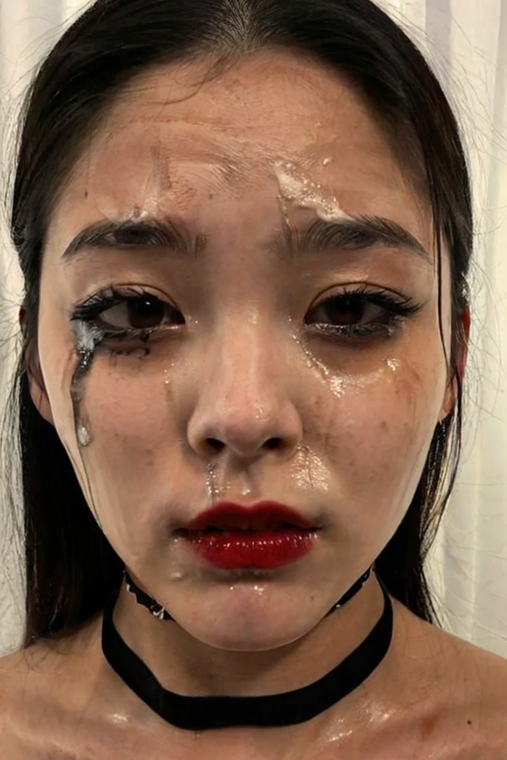 -黑人、大、pov、哭花的妆、、三人行、、皮肤纹理-Pov 、runny makeup、、large 、、、、skin texture sd1.5-V2