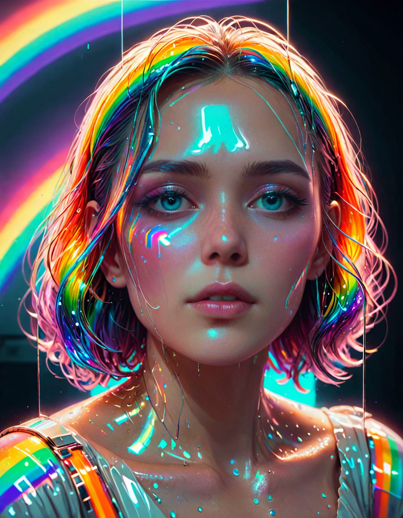 masterpiece,highres,realistic,a woman,portrait,
still life,glitched rainbows,calm,dystopia,TimeCollapseX, neon,4k, neon, Digital Art, dreamy, elegant, highly detailed,8k, post-processing, digital painting, trending on pinterest, Unreal Engine, face enhance,8K, hyper detailed, high definition, minimalist, professional lighting, deviant<lora:TimeCollapseX_epoch_10:1>