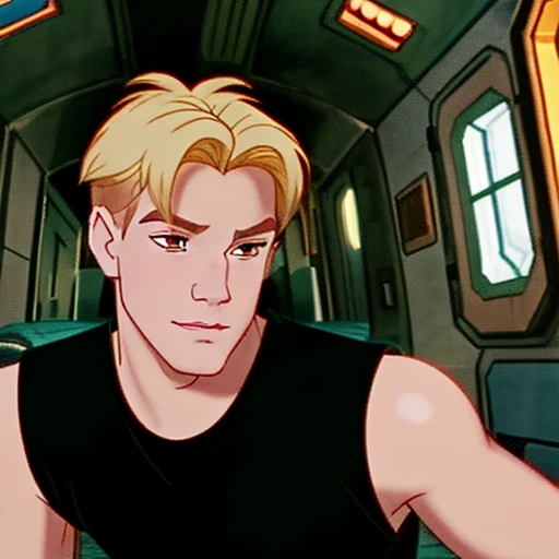 <lora:Cale-V2_HH-000020:0.8> c6l3,(disney style drawing),1boy, man,brown hair, looking at viewer<lora:DisneyRenV2:-0.00>
disneyrenaissance style, blonde hair, masterpiece,(black tank top), close-up
(location: spaceship, corridor)
