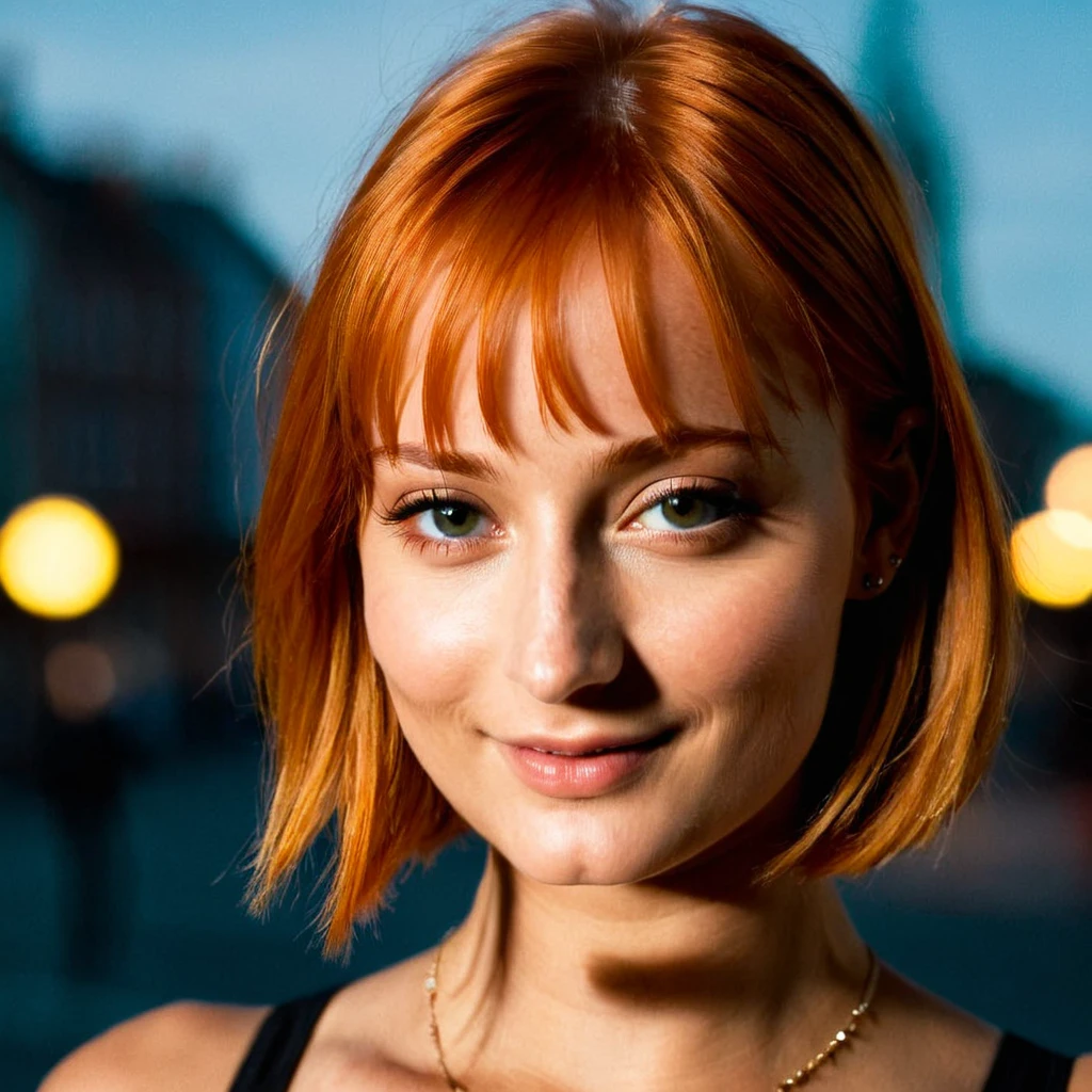 embedding:trained/sdxl/p2/dolly-dyson-000007, girl posing for a photo in a city, natural, beautiful eyes, perfect teeth, [imperfections], 100mm f/2.8 macro lens, film grain, candid camera, color graded cinematic, 1960s vintage RAW photo, eye catchlights, catchlights in eyes, dramatic lighting, atmospheric lighting, rembrandt lighting, realistic