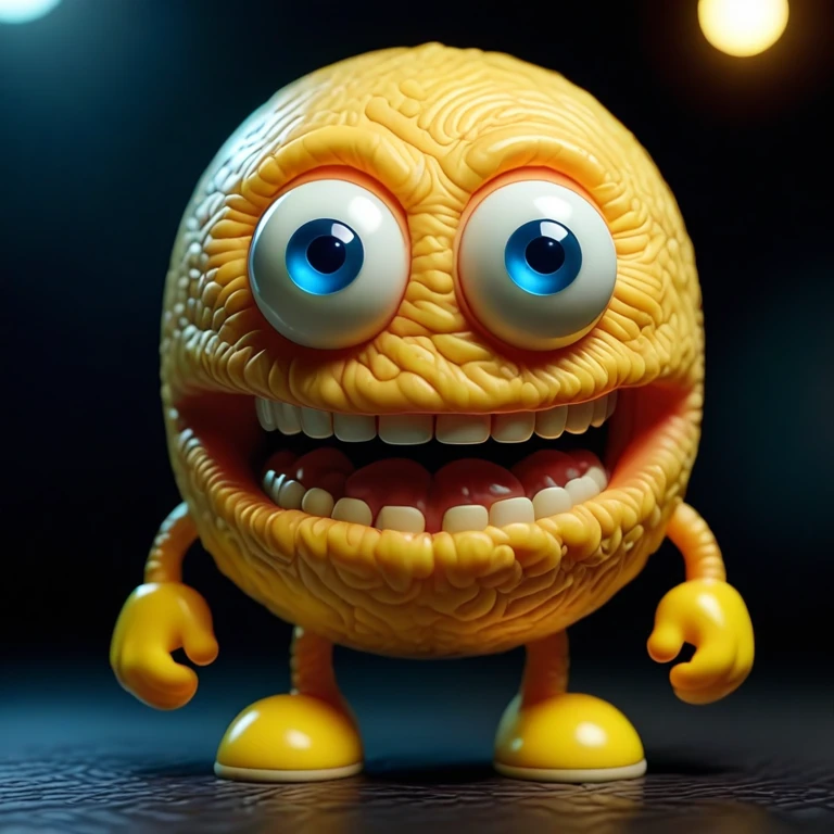 (A 32K_3-D Render Showcases a Hyperdetailed photorealistic, , Life-Like {A ambient occlusion rendition of a surreal, organic (PACMAN gigercore:2) as a worm-ridden corpse, inspired by the biomechanical horror of Naoto Hattori } with wet on wet PBR Material that pops off the page.)>(Cinema4D_V-Ray_with_Photon_Mapped_PBR_Material, Advanced_Depth_mapped_photorealistic_Textures:1.3) || (Light_caustics, real_time_ray-tracing, path_tracing:1.2) ||