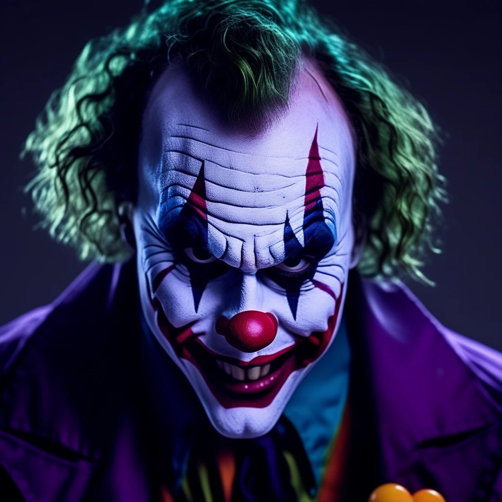 a close up of a person with a clown face, Joker