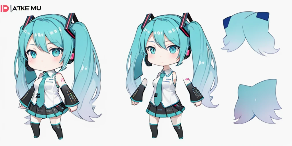 miku,Hatsune Miku,guge,1girl,looking at viewer,white background,standing,full body,chibi,multiple views,reference sheet
<lora:hatsunemiku1-000006:1> <lora:Spine animationV1beta :1>, masterpiece,best,quality