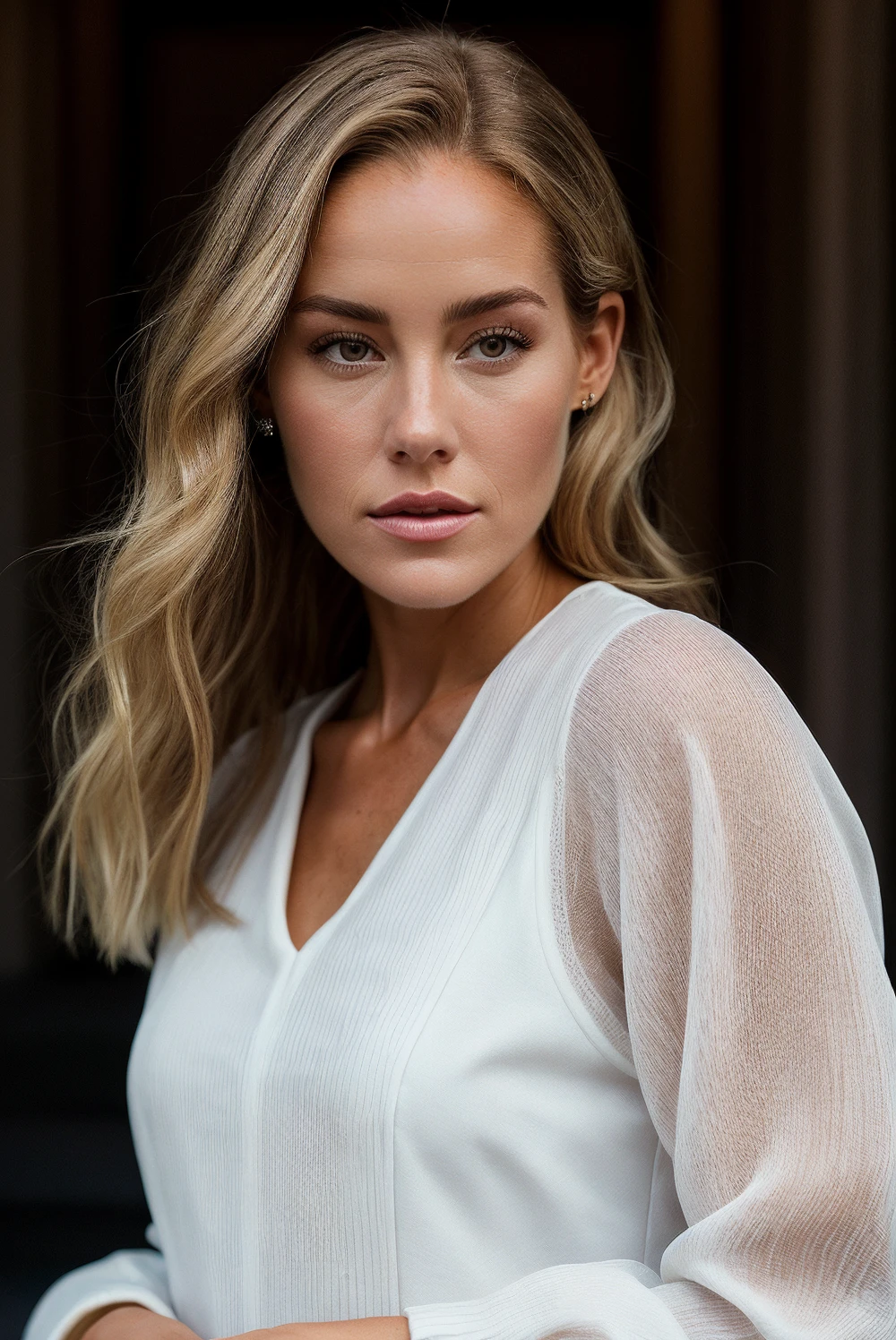 lauraetayo, woman, ultra-realistic, highly-detailed, portrait, blond hair, white dress, long sleeves,
<lora:LauraEtayoSD:0.8>