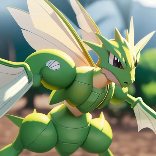 solo,( scyther:1.2), standing, portrait, pokemon (creature), no humans, focus on face, outdoors,( close up on face:1.2), <lora:Scyther_-_Pokemon:1>